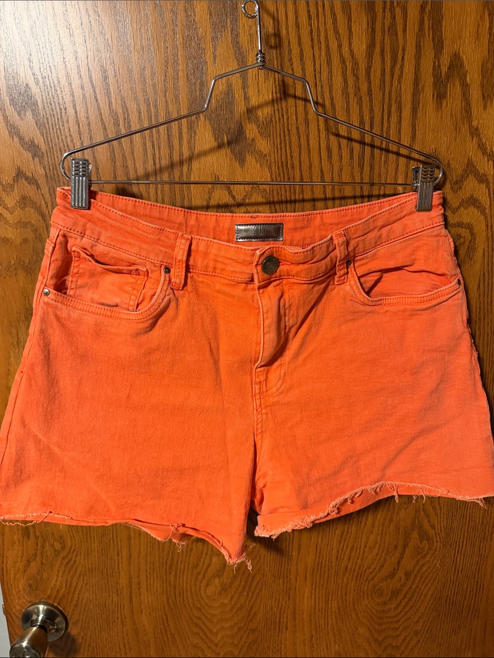 Kut from the Kloth Bright Orange Denim Cutoff Shorts